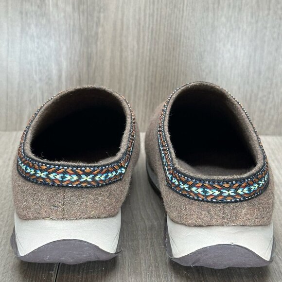 Therafit Heather Wool Clog Slipper Womens Sz 7.5 Comfort Cushioned Slip On Taupe - Picture 5 of 13
